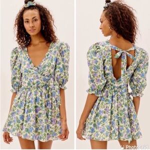 For Love & Lemons Bridget Mini Dress in Wisteria